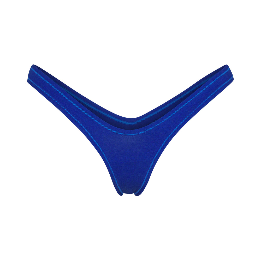 Skims COTTON JERSEY MICRO DIPPED Thong Modre | UIAK-41386