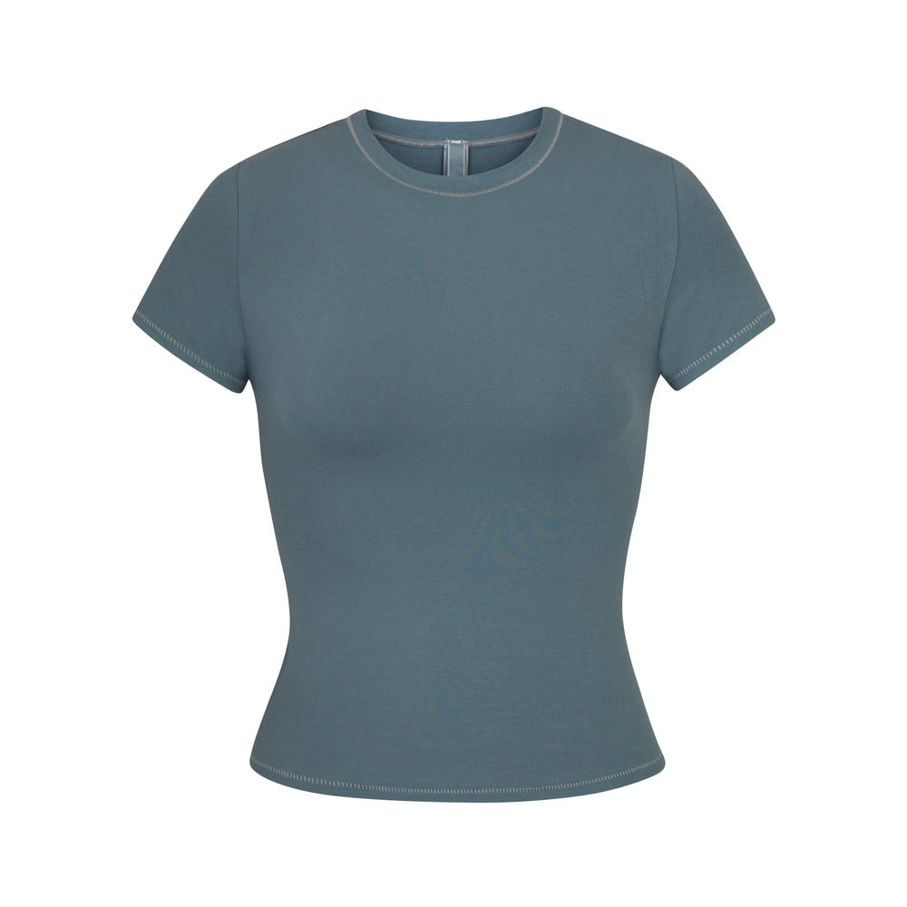 Skims COTTON JERSEY T-shirt Modre | EWCY-26178