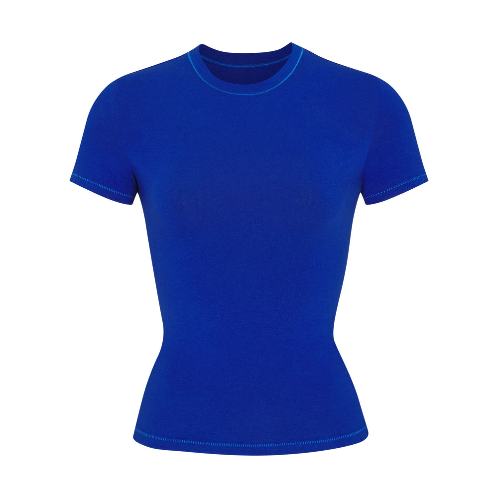 Skims COTTON JERSEY T-shirt Modre | IUYN-46935