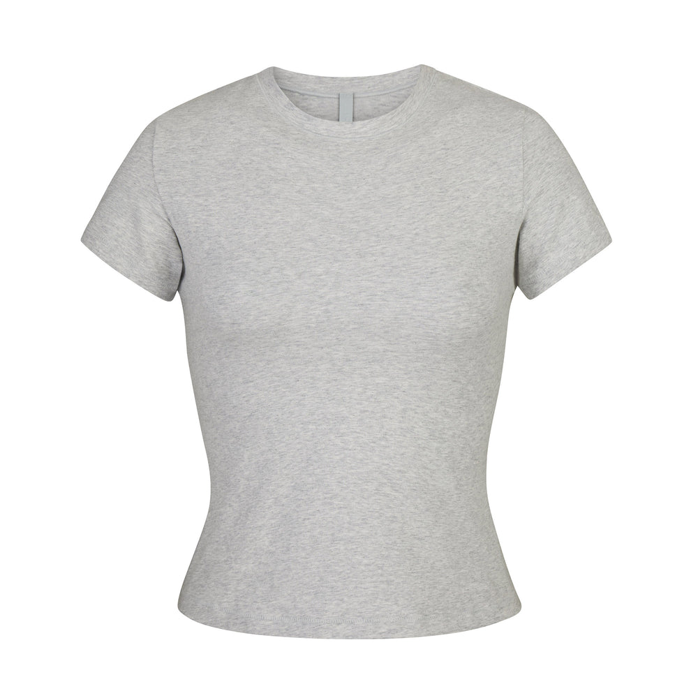Skims COTTON JERSEY T-shirt Svetlo Siva | ZTFW-04123