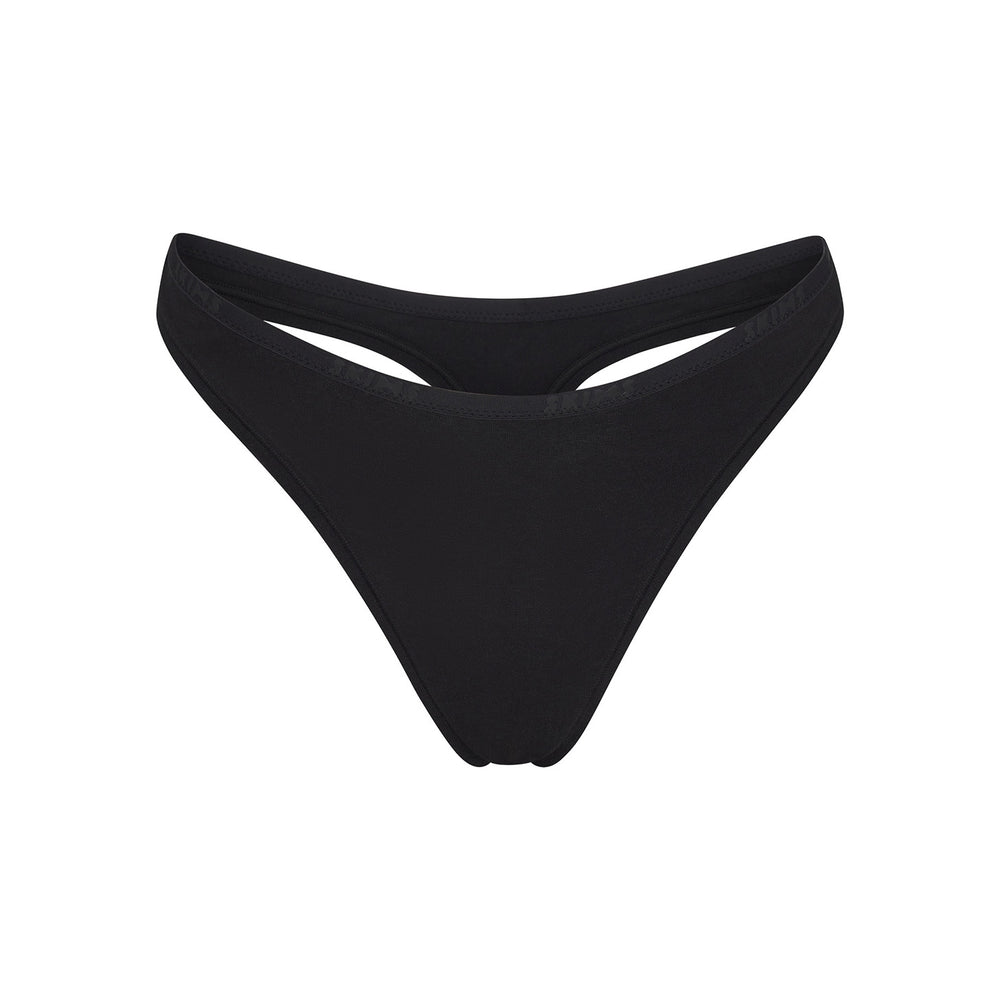 Skims COTTON LOGO DIPPED Thong Čierne | QIKN-38952