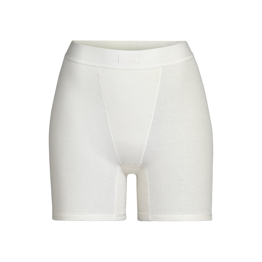 Skims COTTON RIB Boxer Shorts Biele | QLWJ-27901
