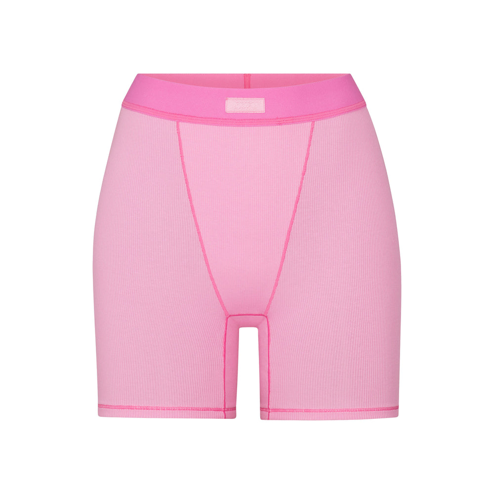 Skims COTTON RIB Boxer Shorts Ruzove | DUOV-02381