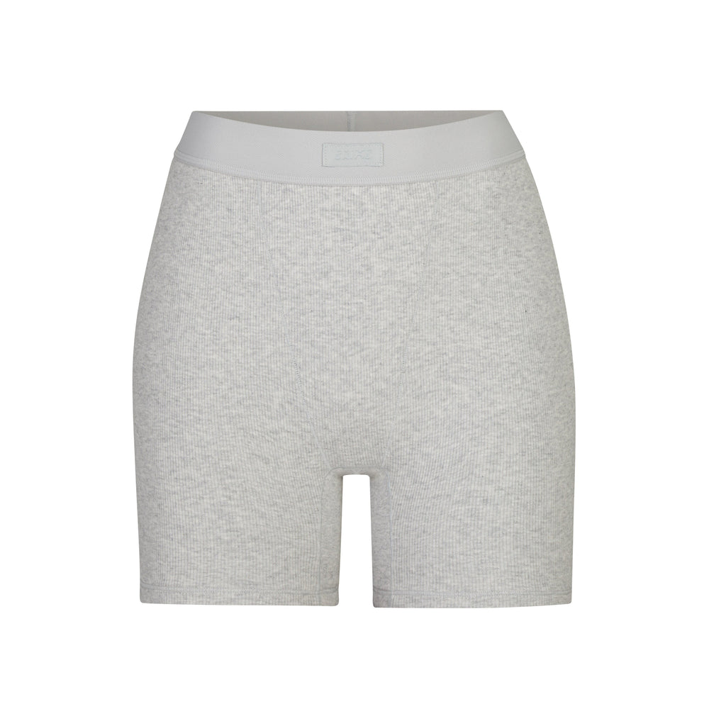 Skims COTTON RIB Boxer Shorts Svetlo Siva | XDBJ-07163