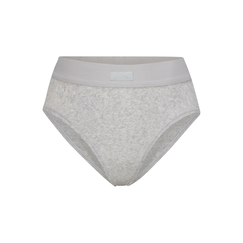 Skims COTTON RIB MID RISE Brief Svetlo Siva | QZAN-53140