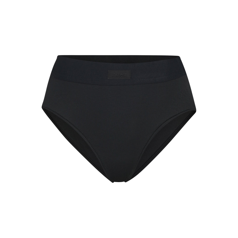 Skims COTTON RIB MID RISE Brief Čierne | RYIZ-27413