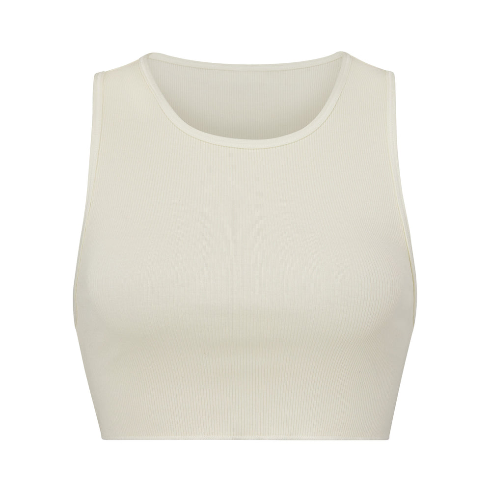 Skims COTTON RIB SUPER CROP Tank Biele | LWHA-32190