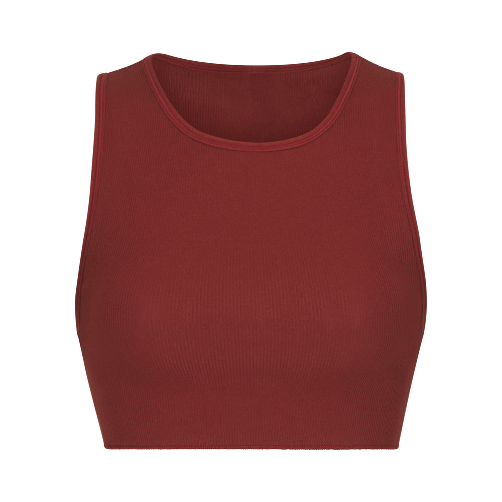 Skims COTTON RIB SUPER CROP Tank Tmavo Červené | CDFO-38047