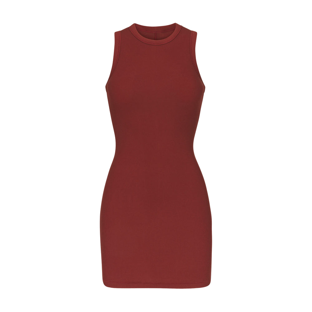 Skims COTTON RIB TANK Dress Tmavo Červené | TFKS-09148