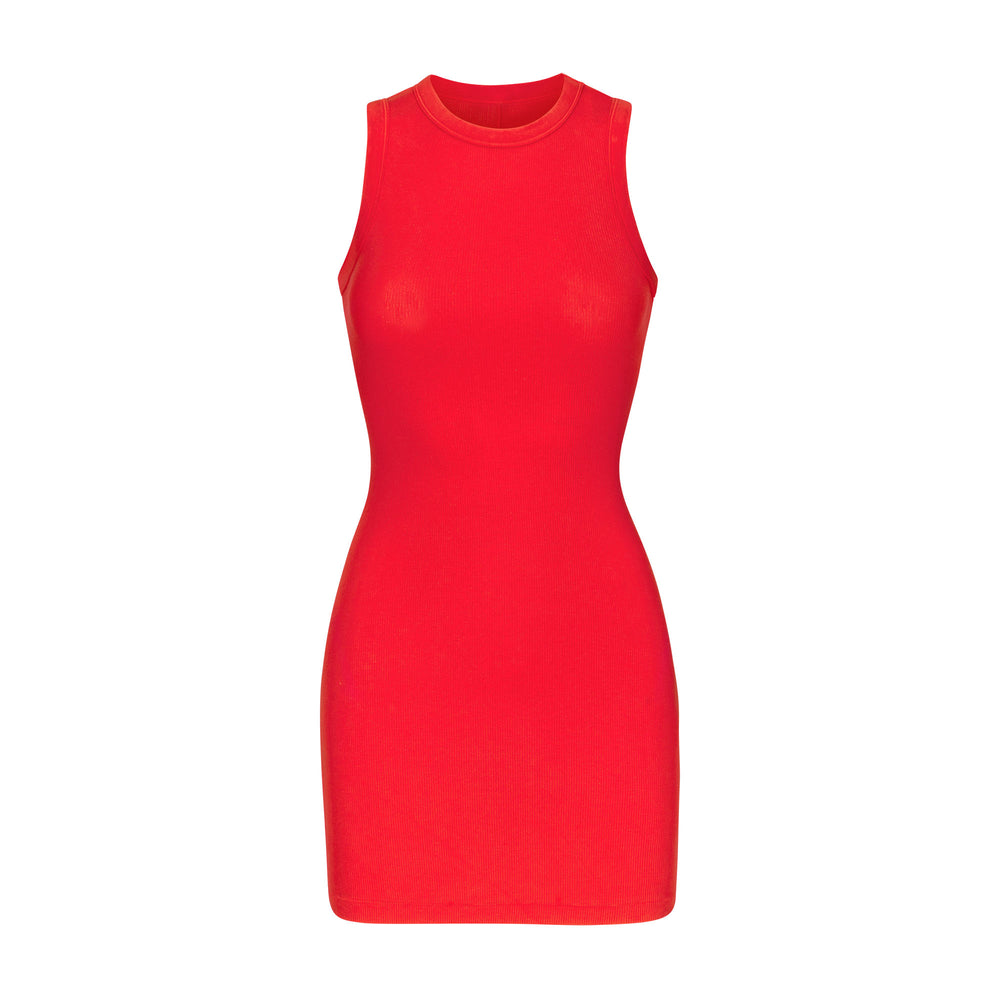 Skims COTTON RIB TANK Dress Červené | WGUH-82657
