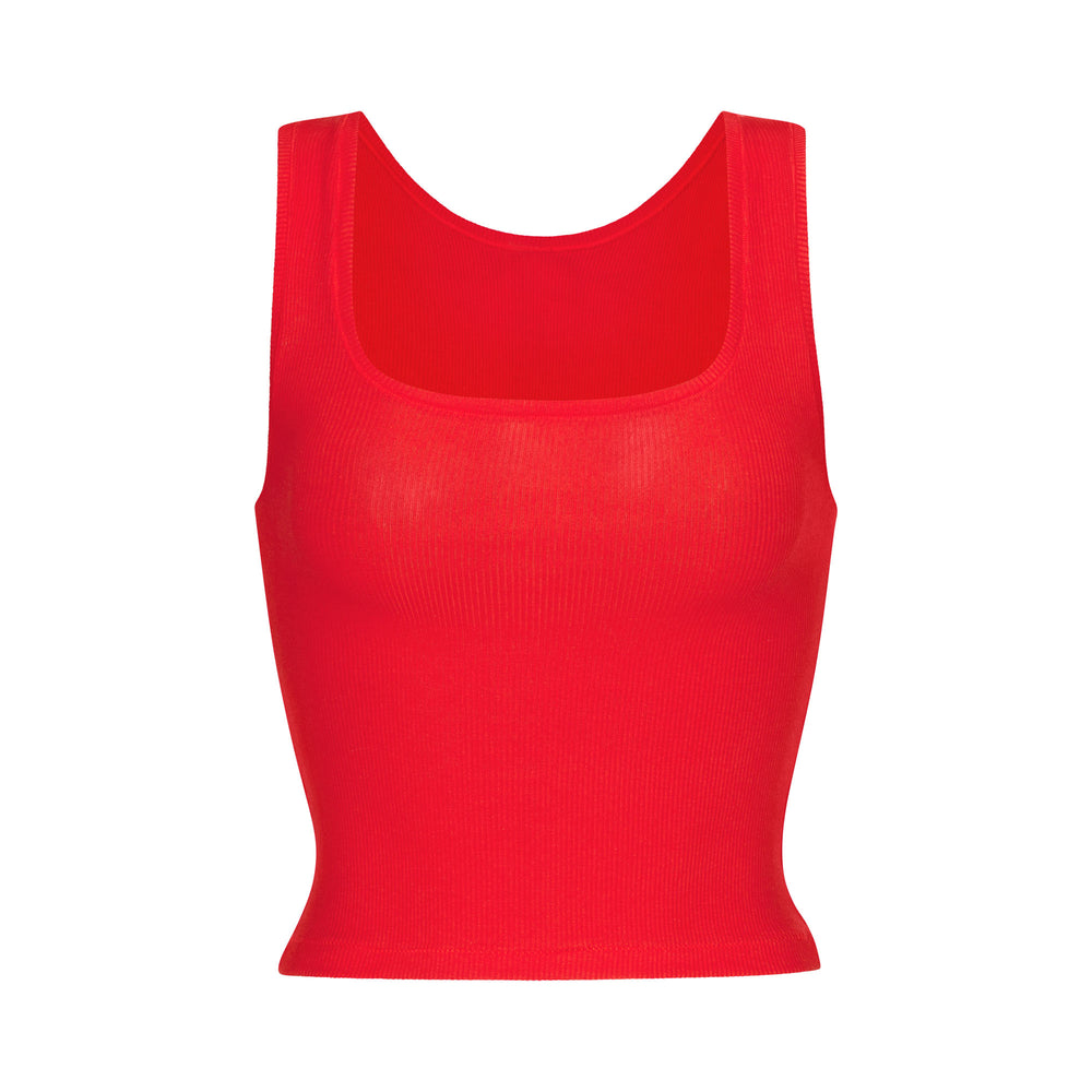 Skims COTTON RIB Tank Červené | ZENR-73408