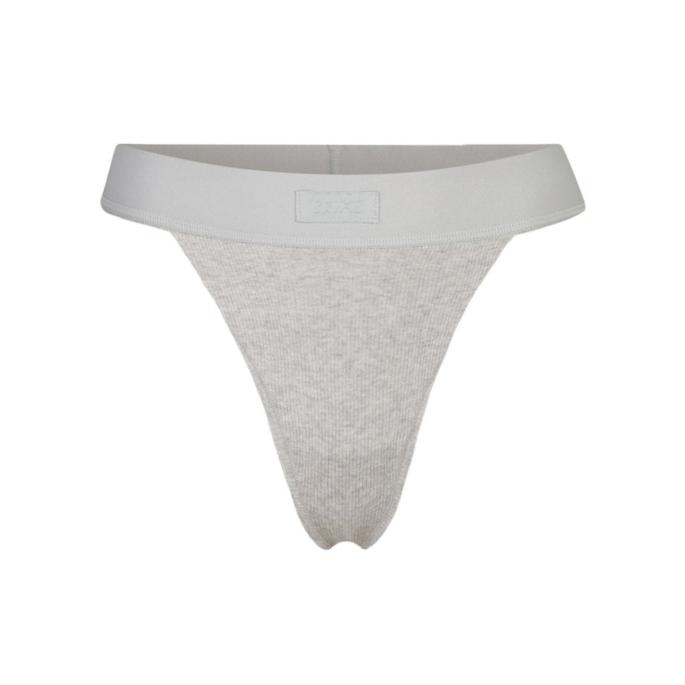 Skims COTTON RIB Thong Svetlo Siva | JGQR-30947