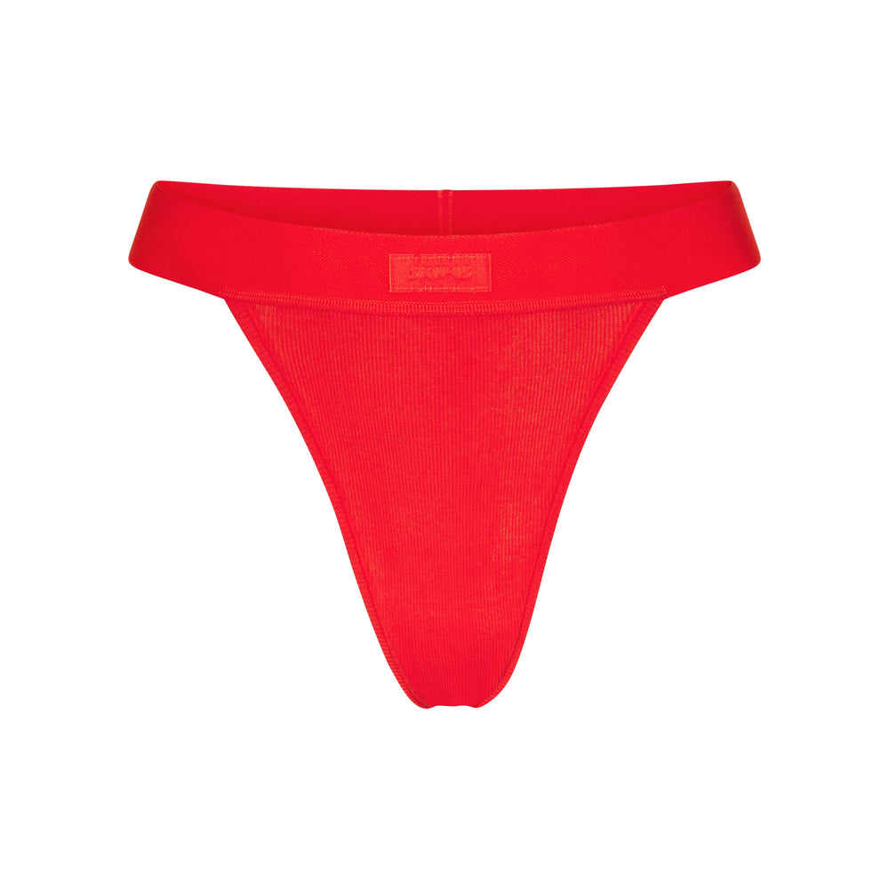 Skims COTTON RIB Thong Červené | OYRL-34097