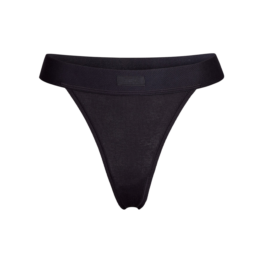 Skims COTTON RIB Thong Čierne | PREF-79526