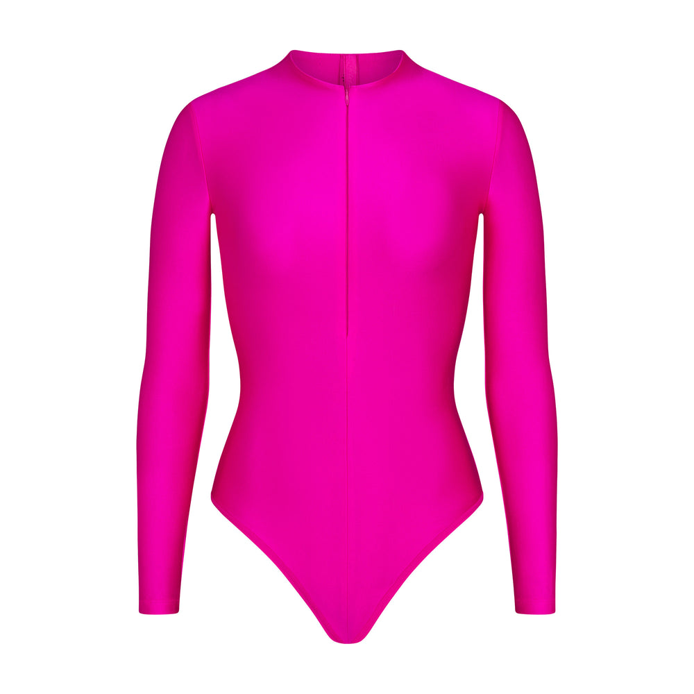 Skims DISCO Long Sleeve Bodysuit Fuchsie | MEHX-50471