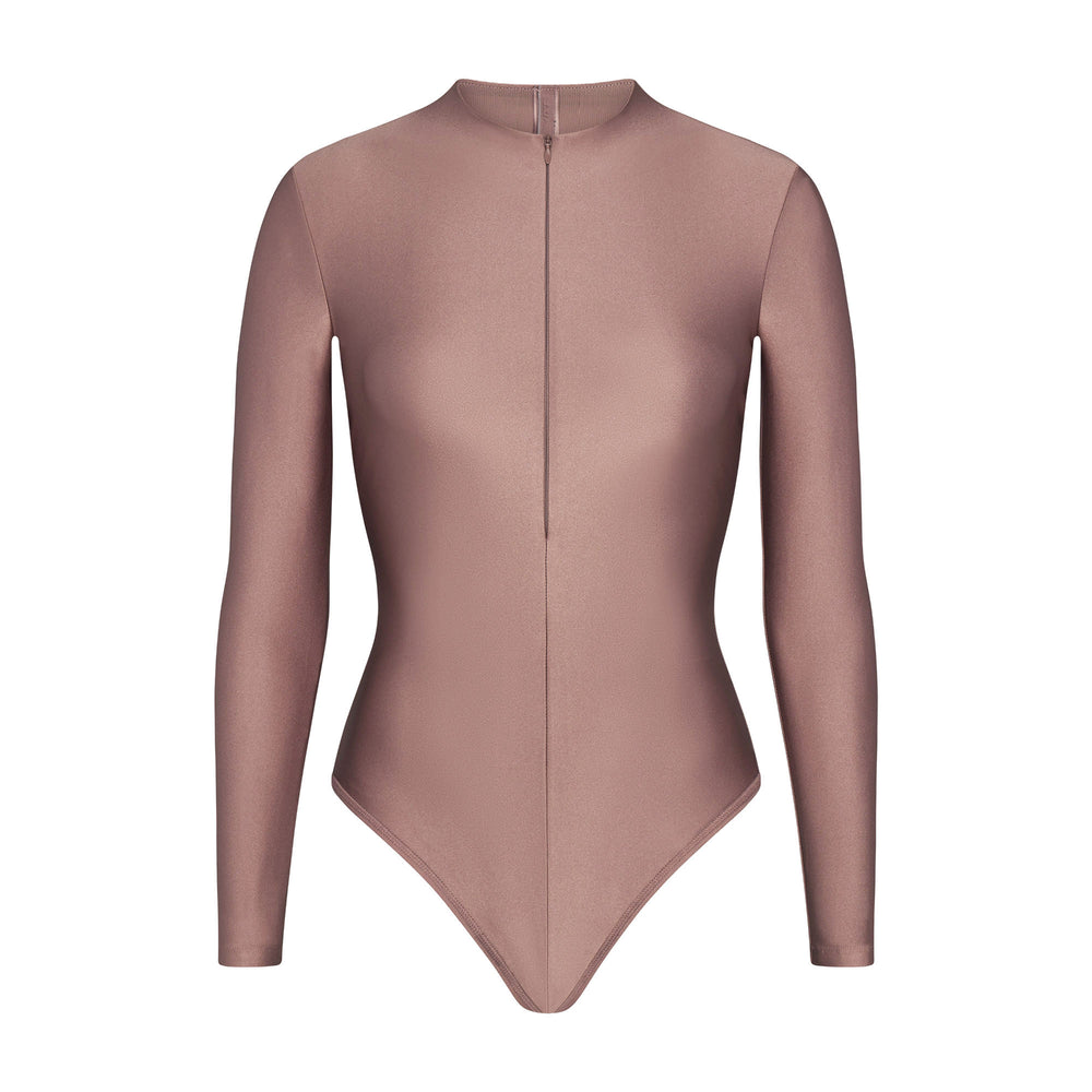 Skims DISCO Long Sleeve Bodysuit Hnede | AWSI-42089