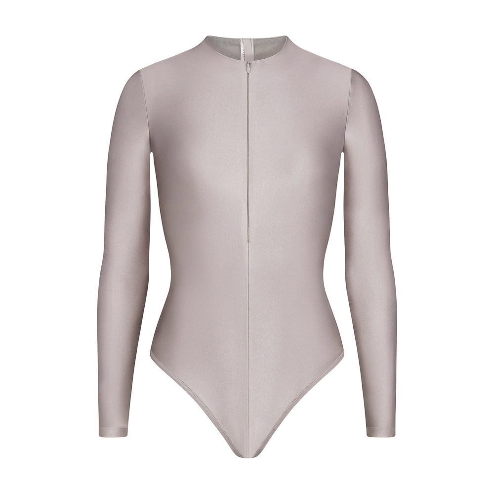 Skims DISCO Long Sleeve Bodysuit Strieborne | BUPJ-12043
