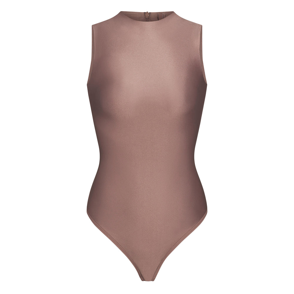 Skims DISCO SLEEVELESS Mock Neck Bodysuit Hnede | DQEY-34902