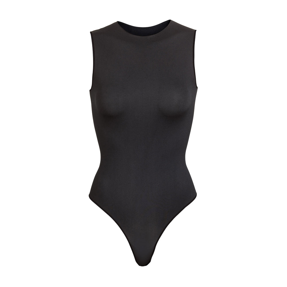 Skims ESSENTIAL CREW NECK Sleeveless Bodysuit Čierne | AZEC-24715