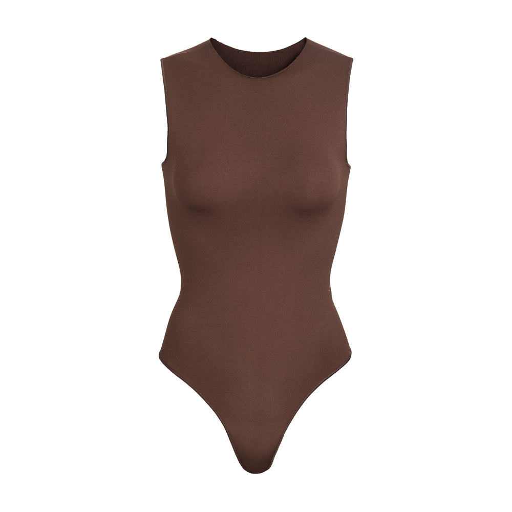 Skims ESSENTIAL CREW NECK Sleeveless Bodysuit Káva | BPTS-14038