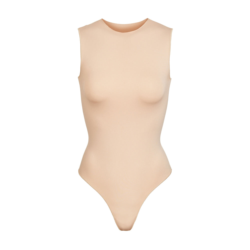 Skims ESSENTIAL CREW NECK Sleeveless Bodysuit Hnede Siva | PZOI-51920