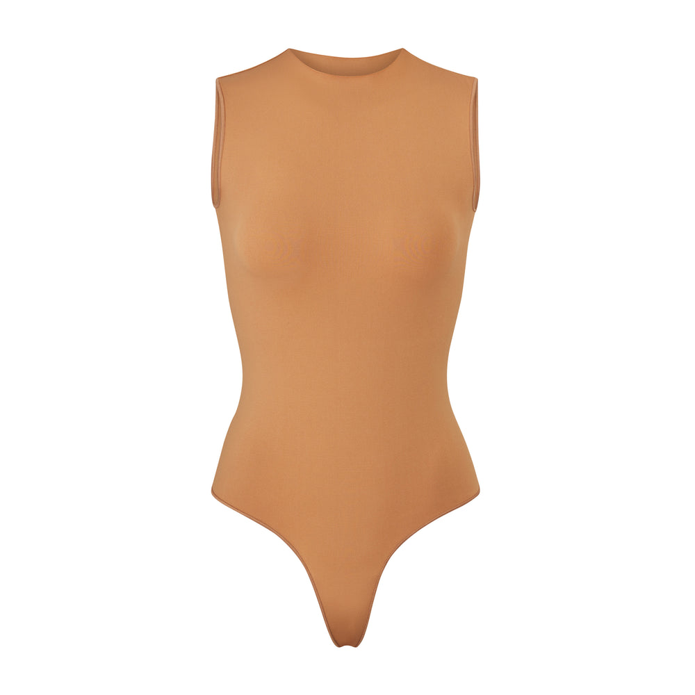 Skims ESSENTIAL CREW NECK Sleeveless Bodysuit Hnede | RPYZ-58970