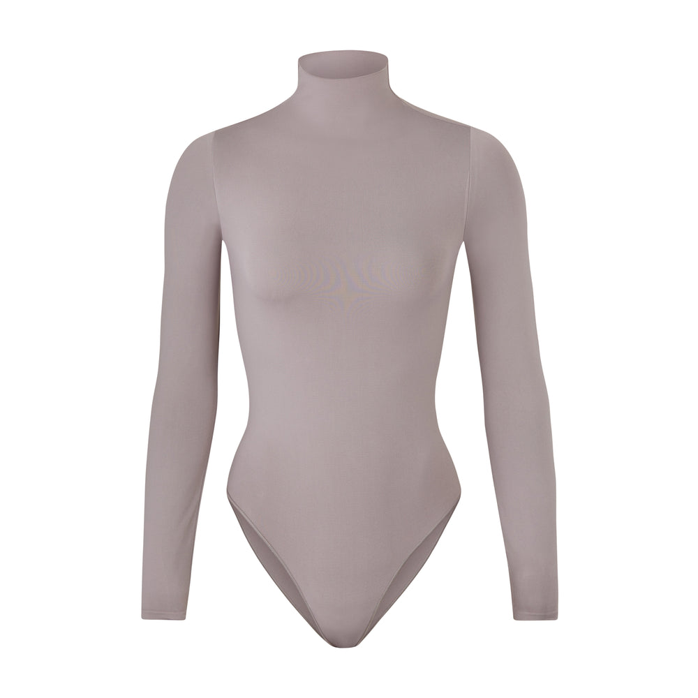 Skims ESSENTIAL MOCK NECK Long Sleeve Bodysuit Siva | FGTR-47926