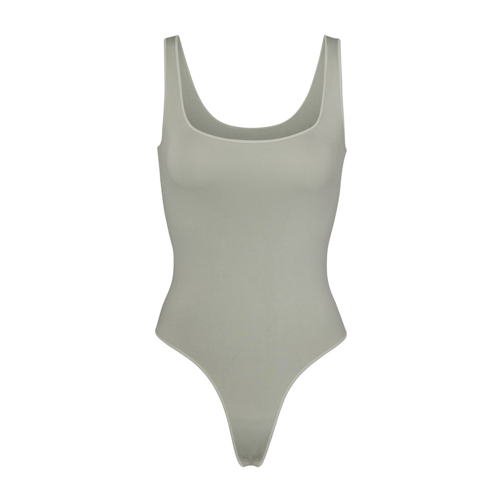 Skims ESSENTIAL Scoop Neck Bodysuit Svetlo Zelene | VTPN-37860