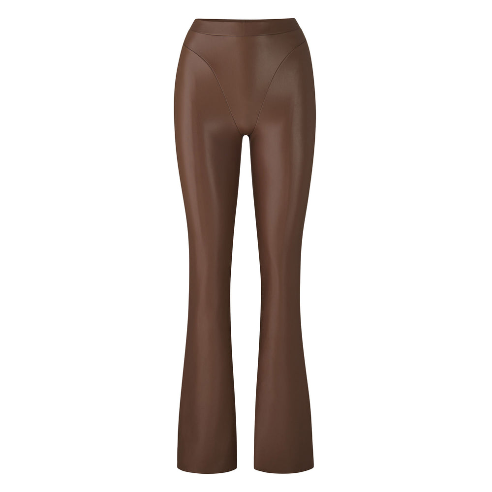Skims FAUX LEATHER BOOT CUT Nohavice Hnede | BVYE-08214