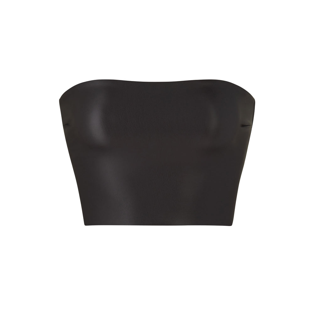 Skims FAUX LEATHER Bandeau Podprsenky Čierne | EAWB-36754