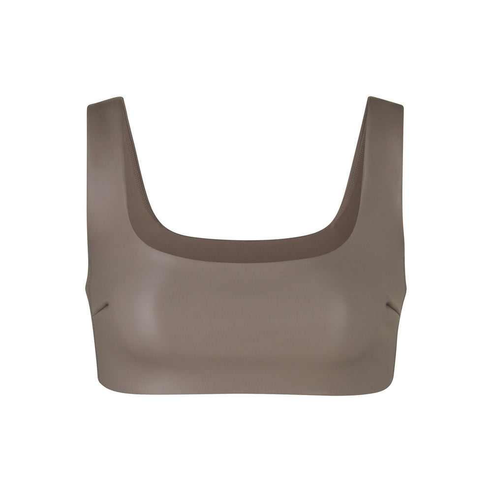 Skims FAUX LEATHER Bralette Strieborne | SHME-68721