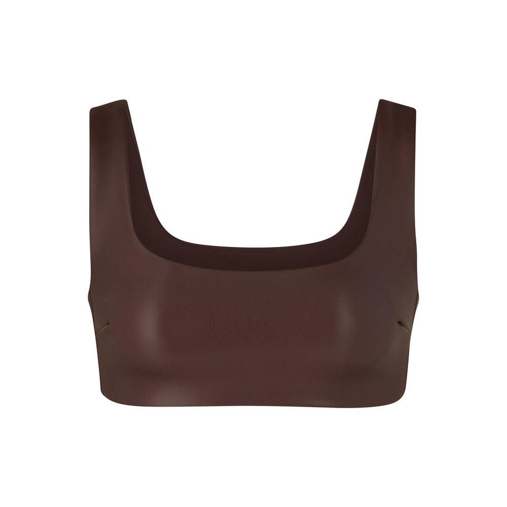 Skims FAUX LEATHER Bralette Čokoláda | YAZI-80756