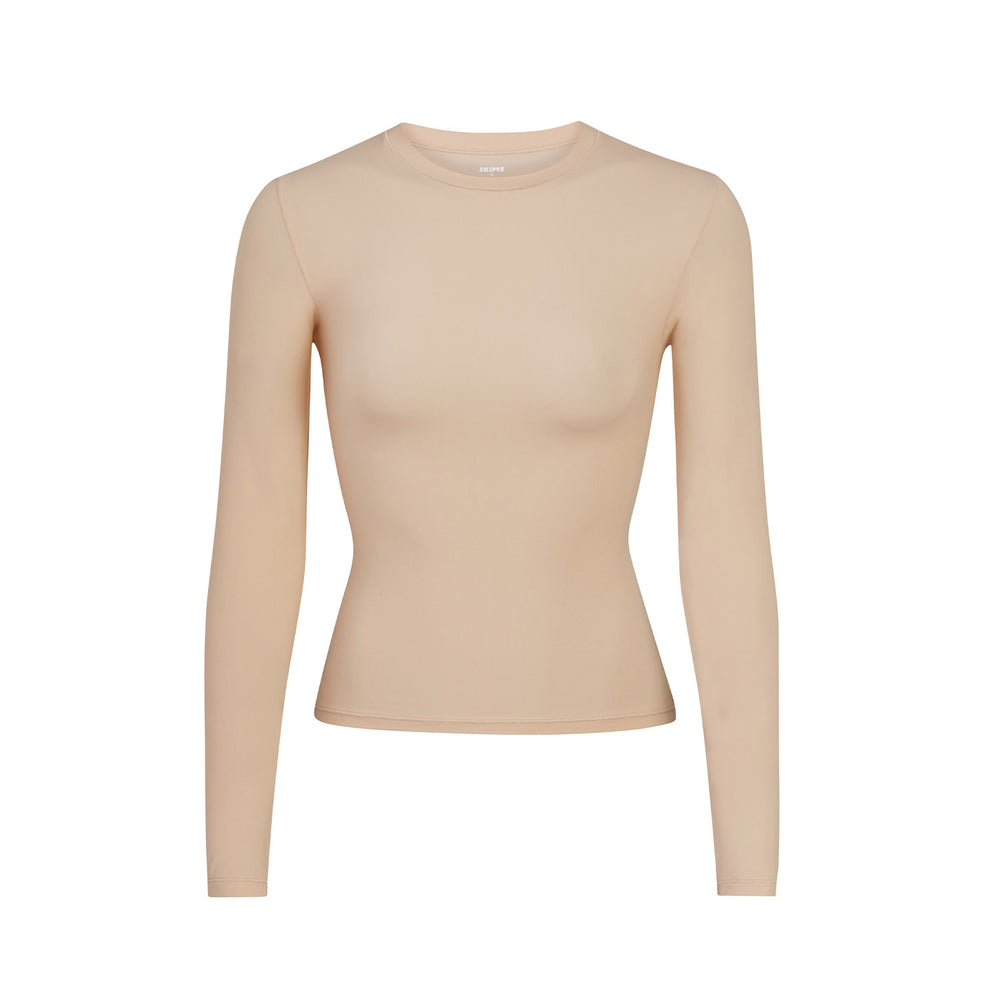 Skims FITS EVERYBODY LONG SLEEVE T-shirt Béžové | KNIQ-40398