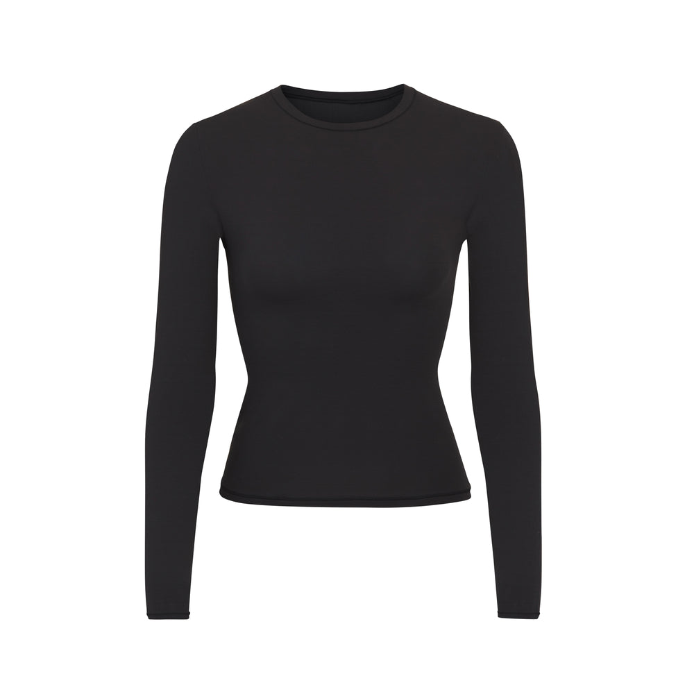 Skims FITS EVERYBODY LONG SLEEVE T-shirt Čierne | KXRO-85607