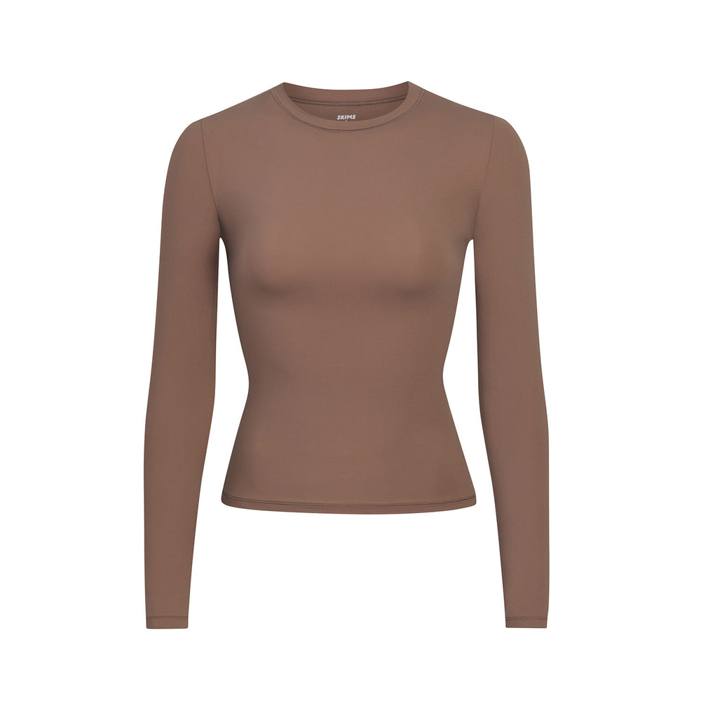 Skims FITS EVERYBODY LONG SLEEVE T-shirt Hnede | OIML-73295