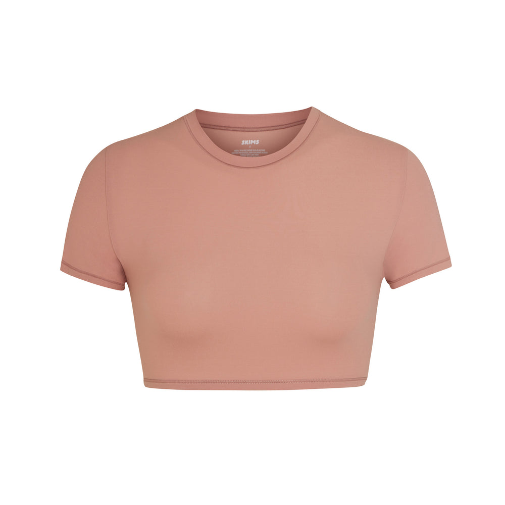 Skims FITS EVERYBODY SUPER CROPPED T-shirt Ruzove | CUGX-40259