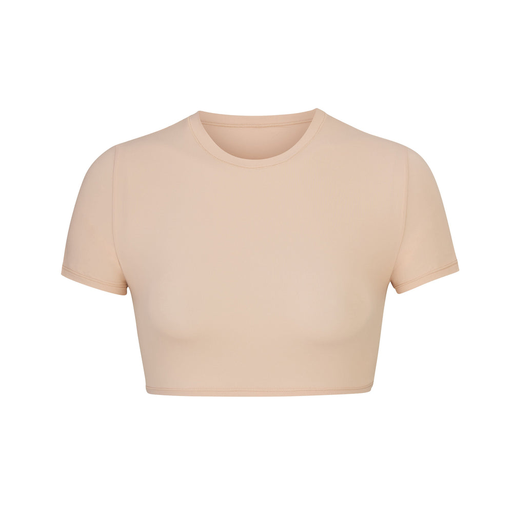 Skims FITS EVERYBODY SUPER CROPPED T-shirt Béžové | FXJC-98126