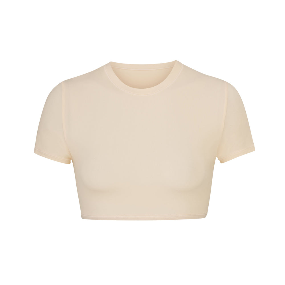 Skims FITS EVERYBODY SUPER CROPPED T-shirt Hnede | GWFS-70951