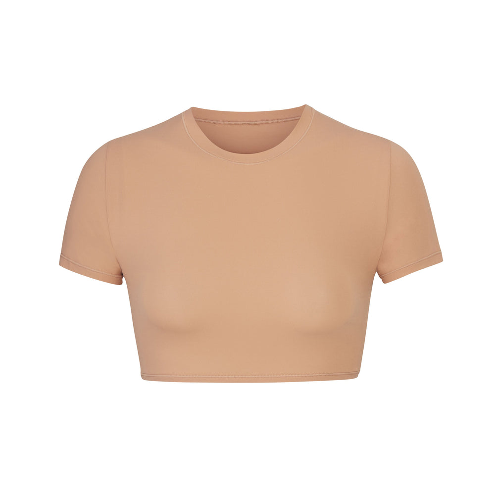 Skims FITS EVERYBODY SUPER CROPPED T-shirt Béžové | LMIE-56039