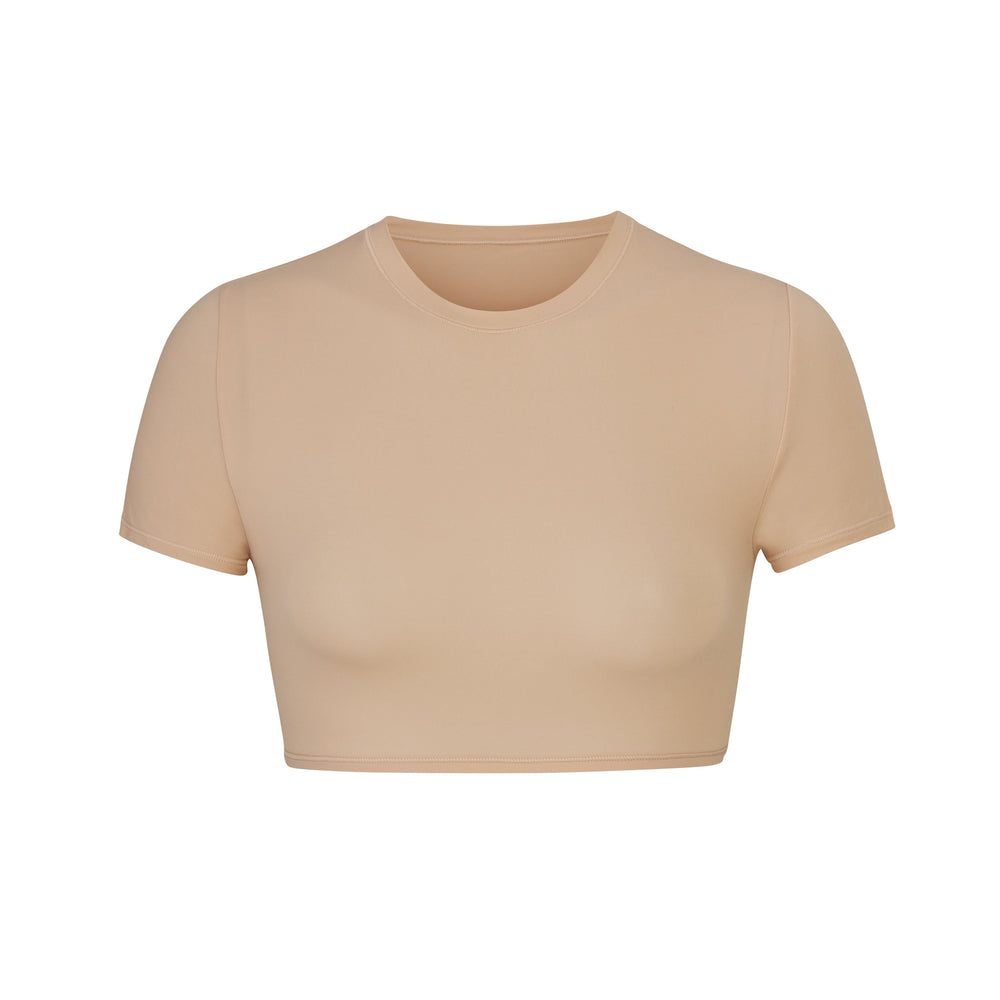 Skims FITS EVERYBODY SUPER CROPPED T-shirt Béžové | SGTP-09386