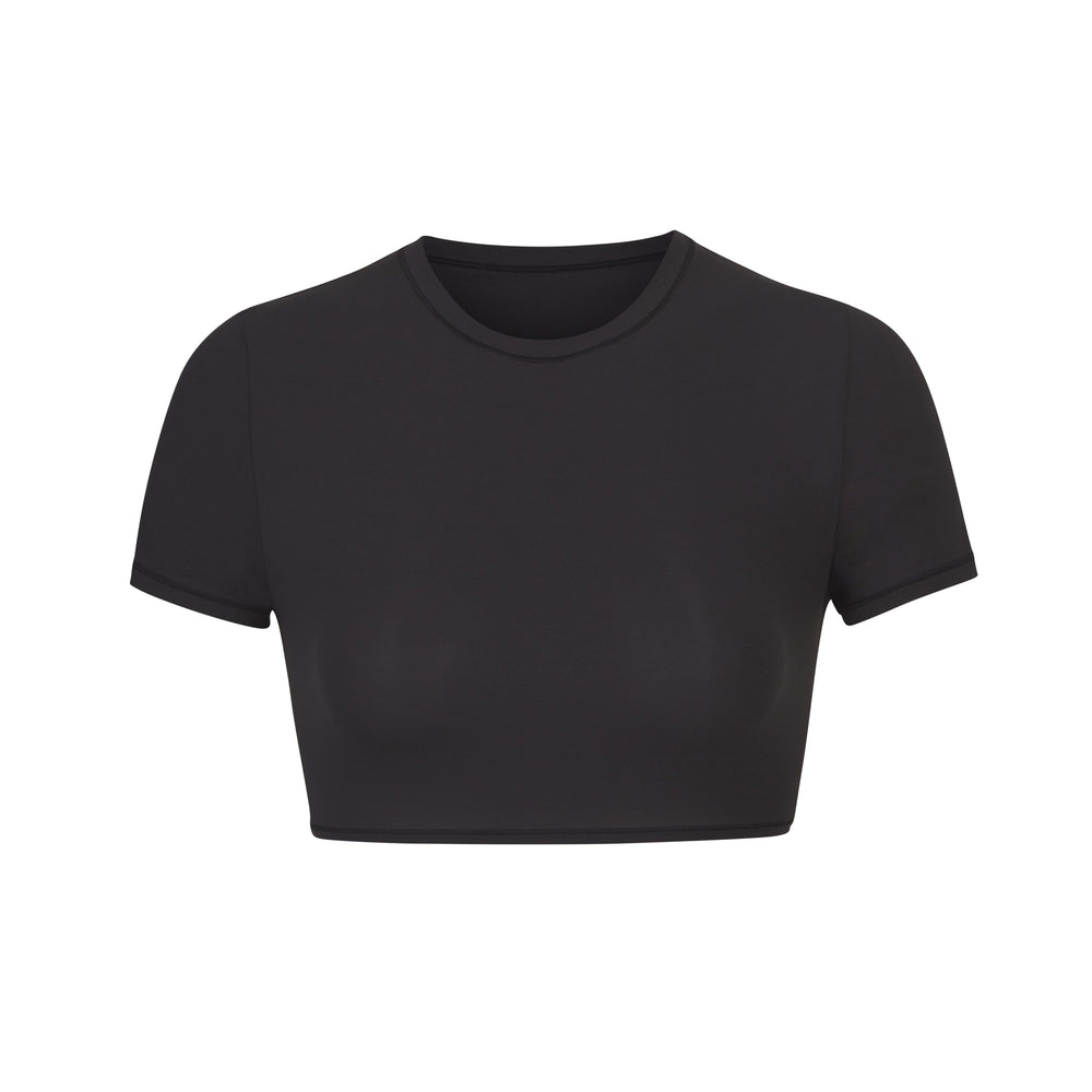 Skims FITS EVERYBODY SUPER CROPPED T-shirt Čierne | SPXE-78412