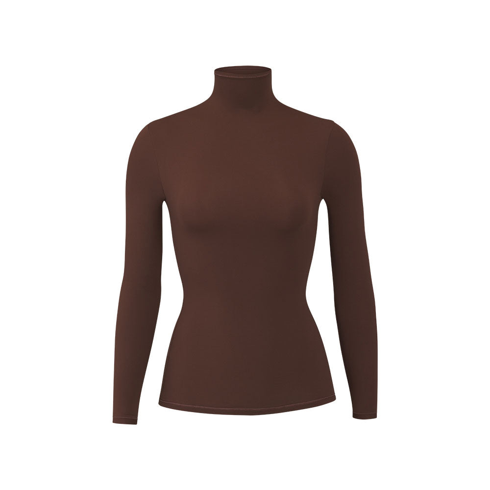 Skims FITS EVERYBODY TURTLENECK T-shirt Čokoláda | HFCG-36271