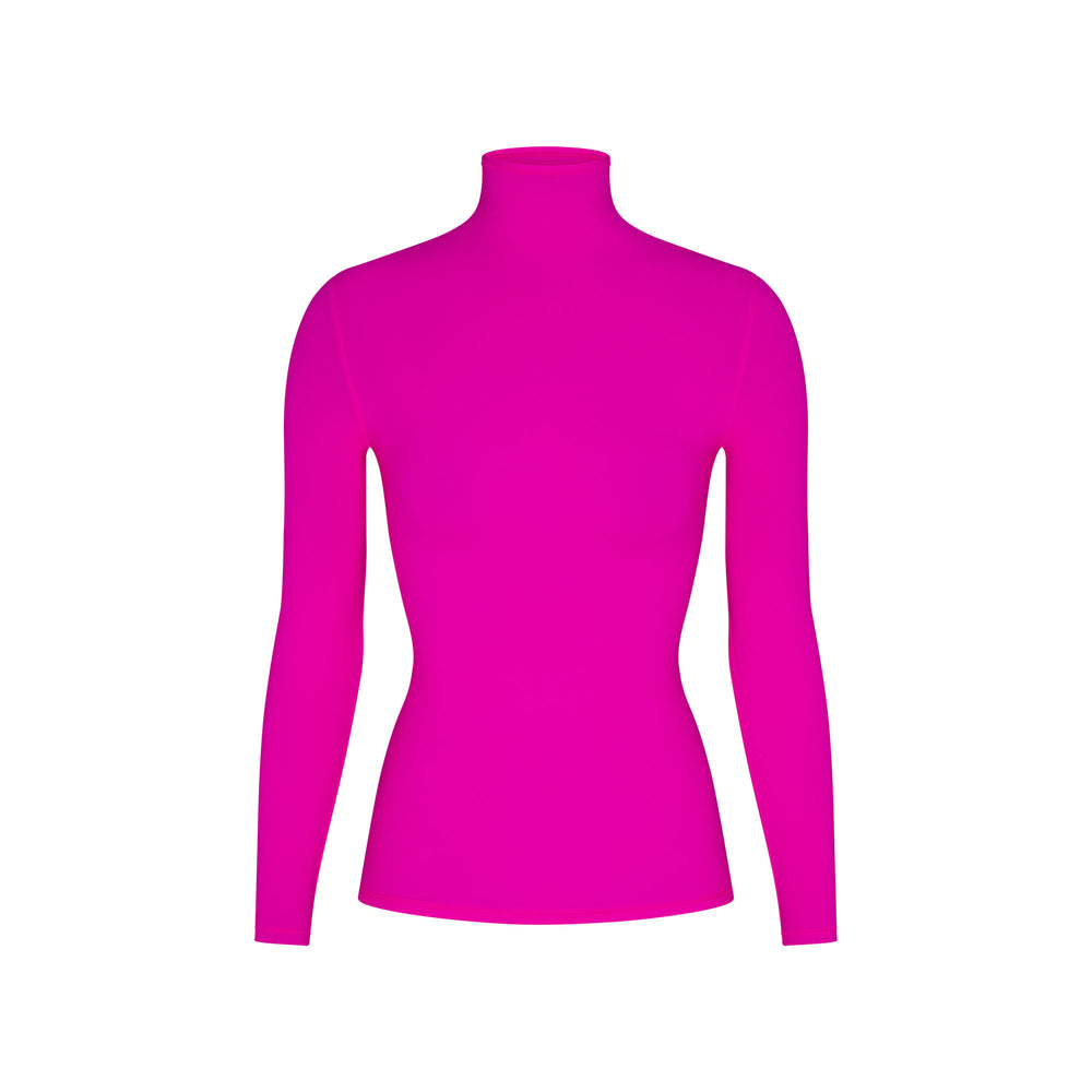 Skims FITS EVERYBODY TURTLENECK T-shirt Fuchsie | NVYE-15782