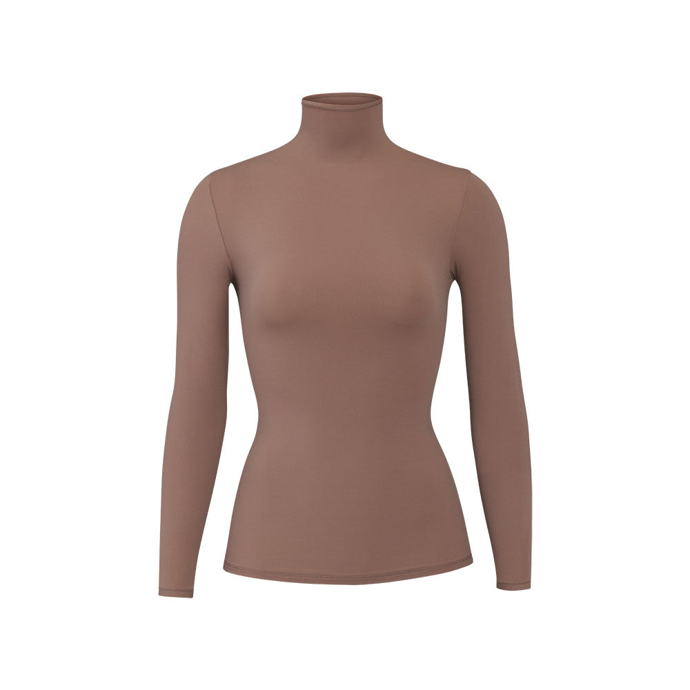 Skims FITS EVERYBODY TURTLENECK T-shirt Hnede | TBMC-65924