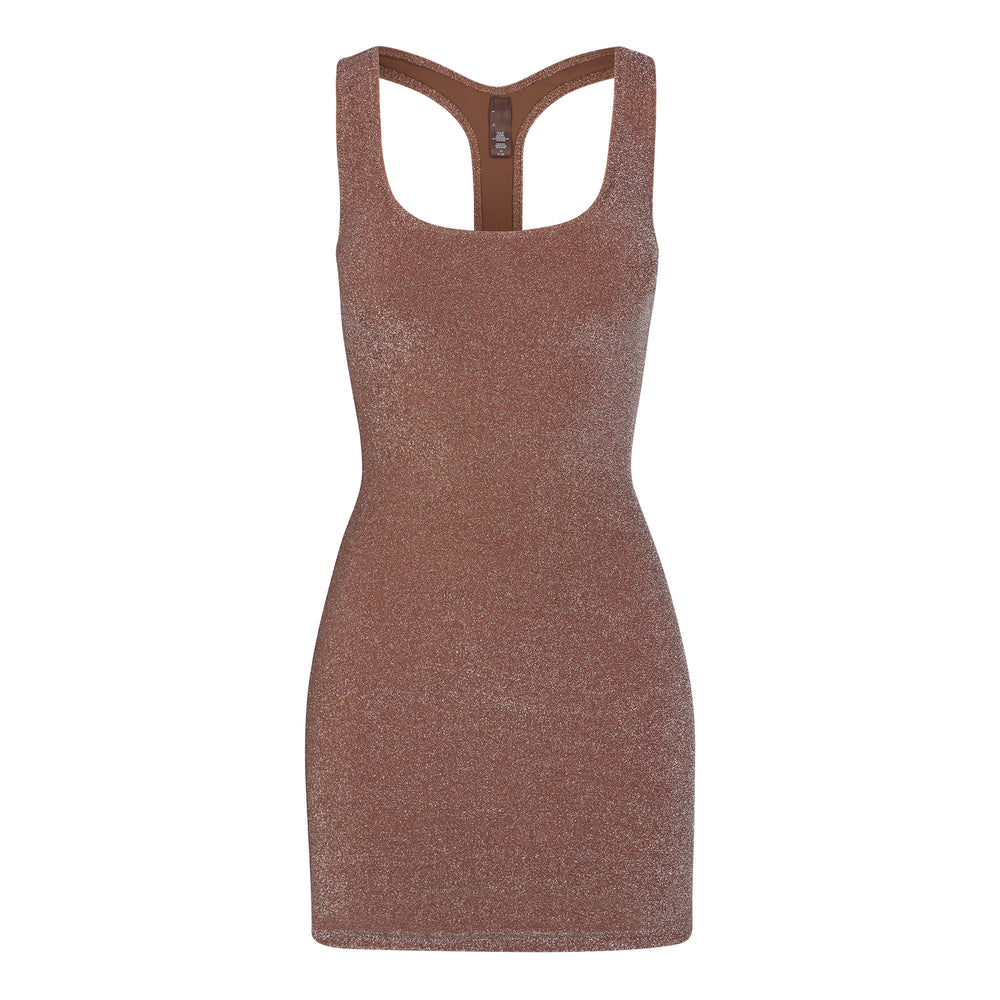 Skims GLITTER SWIM METALLIC Dress Hnede | JBOT-75184
