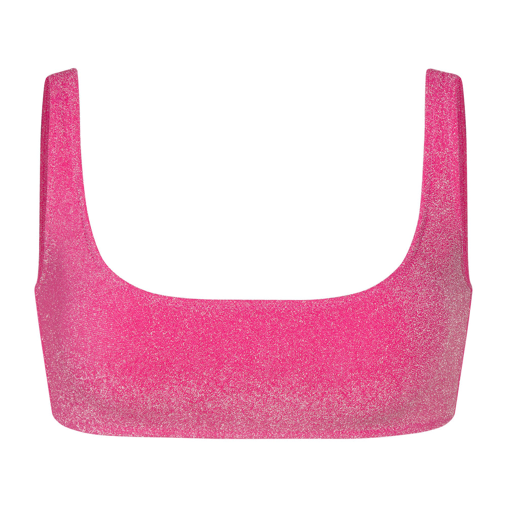 Skims GLITTER SWIM SCOOP BIKINI TOP Two Pieces Ruzove | LXJV-78045