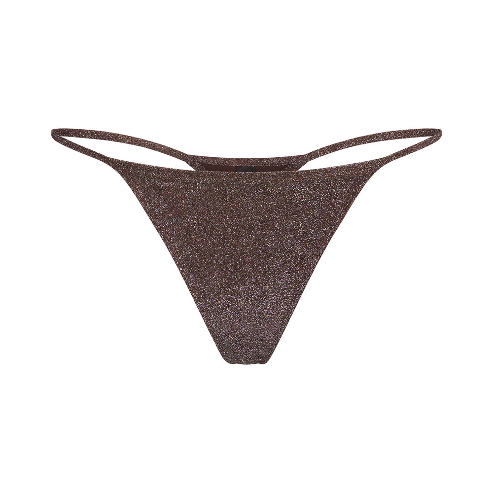 Skims GLITTER SWIM STRING Thong Čokoláda | WFRS-84503