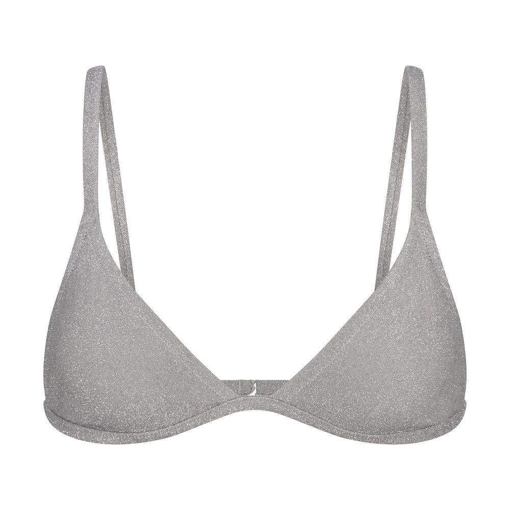 Skims GLITTER SWIM TRIANGLE BIKINI TOP Two Pieces Siva | BGMI-09526