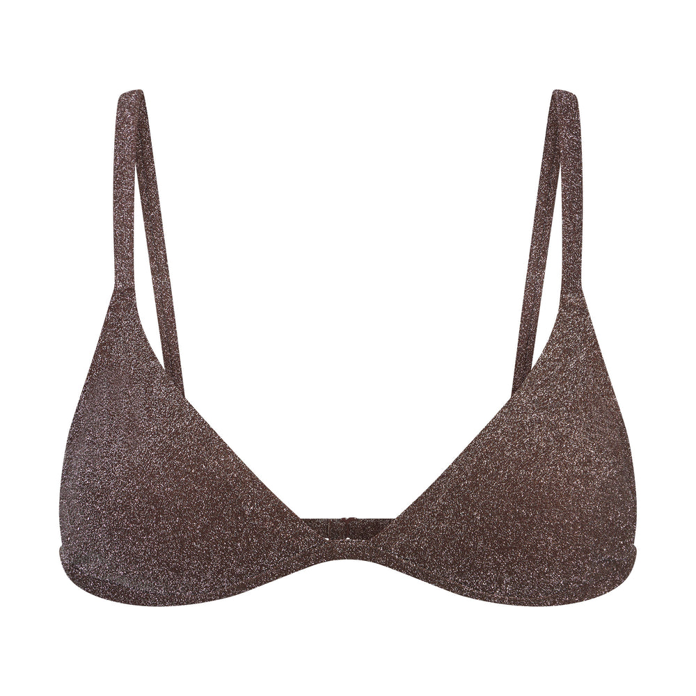 Skims GLITTER SWIM TRIANGLE BIKINI TOP Two Pieces Čokoláda | HJGW-60487