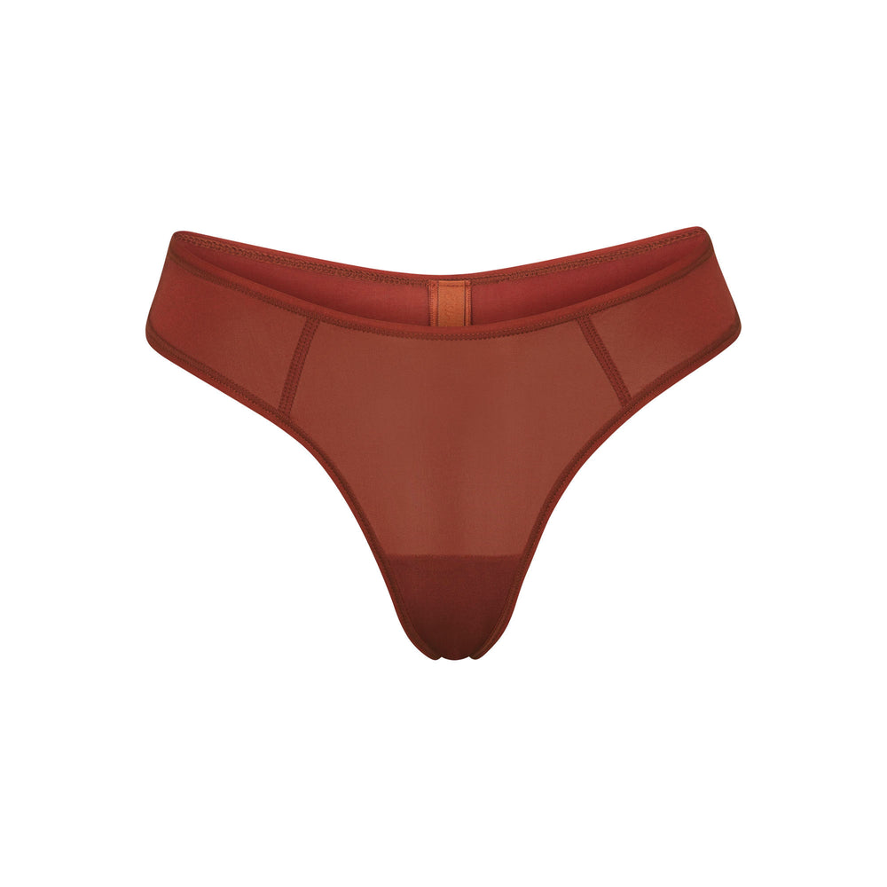 Skims JELLY SHEER SEAMED DIPPED Thong Hnede | LCAU-04679